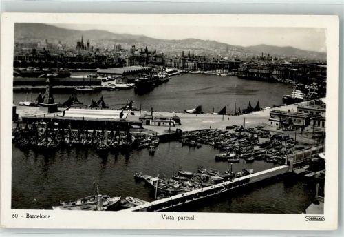 Barcelona Vista Parcial Hafen Schiff Boot