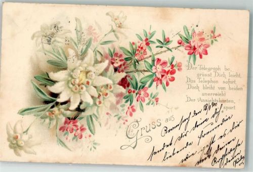 1900 Blumen Spruch