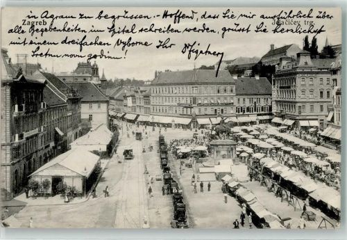 Zagreb 1931 Marktszene Denkmal