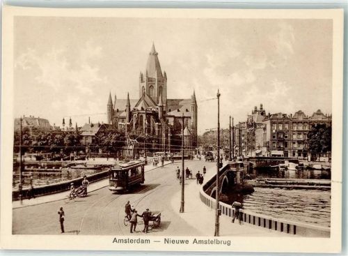 Amsterdam Straßenbahn Kirche Nieuwe Amstelbrug