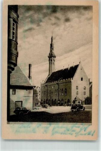 Tallinn 1943 Rathaus Auto Oldtimer Foto AK