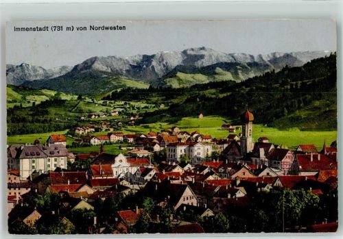 Immenstadt 1918 mit Pfarrkirche St. Nikolaus Rauch 4174 Feldpost