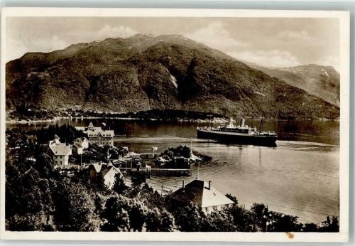 Balestrand 1935 Hafene Dampfschiff