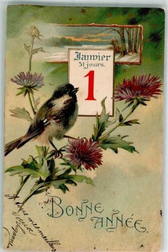 1904 Bonne Annee Kalender-Datum