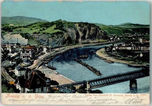 Usti nad Labem 1903 Bahnhof Elbbrücke