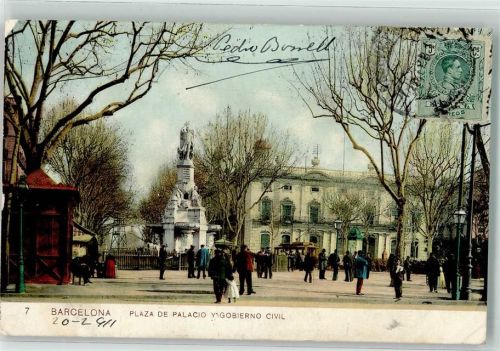 Barcelona 1911 Denkmal Plaza de Palacio
