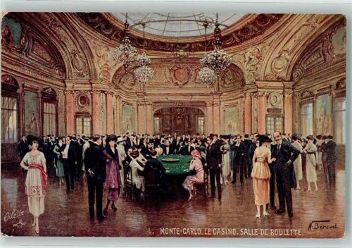 Monte Carlo sign. Oilette Beraud Roulette Saal Casino