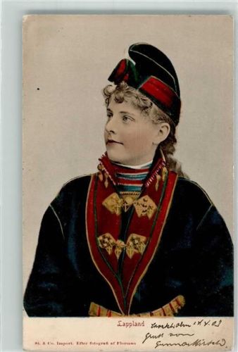 Stockholm 1903 Tracht Lappland Ort lt. Stempel