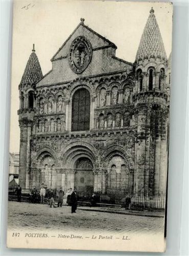 Poitiers 1919 Kirche Notre Dame Feldpost Frankreich