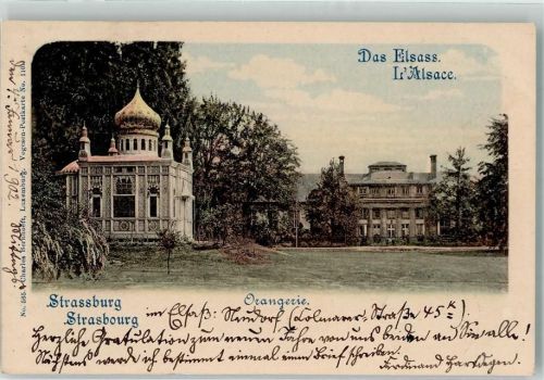 Strasbourg 1902 Orangerie Schloss