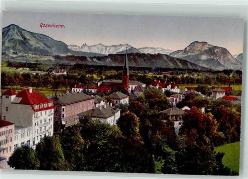 Rosenheim mit Ev. Kirche und Alpenpanorama