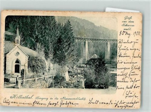 Breitnau 1900 Höllental Alte Ravennabrücke und Kapelle