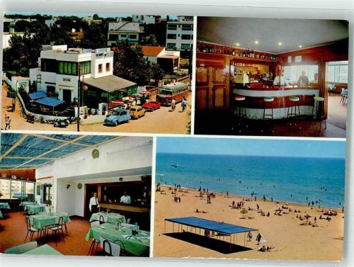 Castelldefels Gasthaus Villa Emilia Paseo Maritimo Strand Schwimmbad Auto Omnibus Oldtimer
