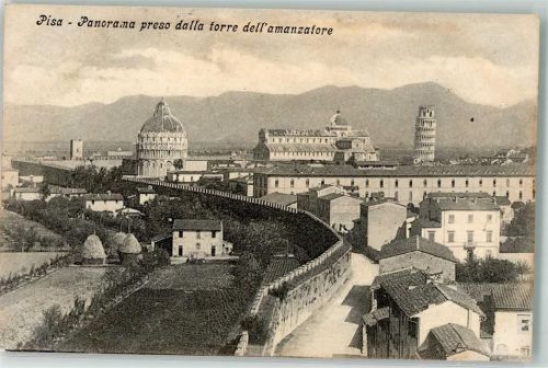 Pisa 1924 Schiefer Turm Kirche