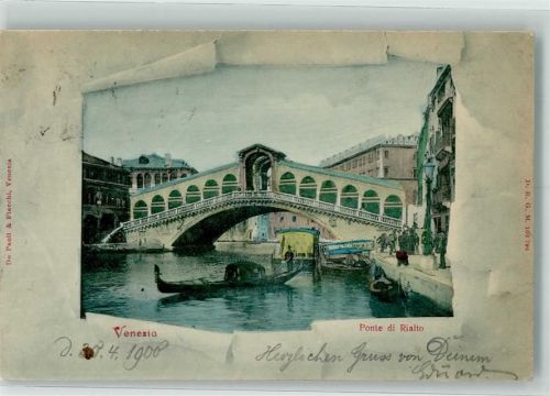 Venezia 1900 Rialtobrücke Gondel
