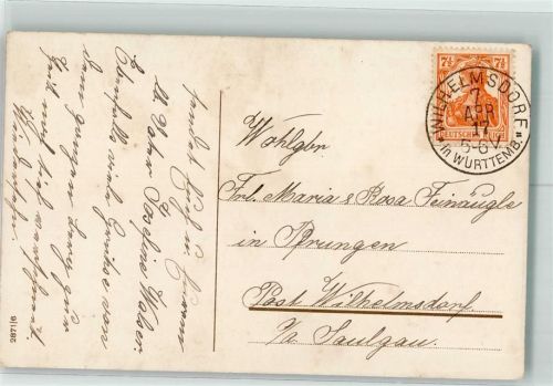 Wilhelmsdorf 1917 seltene Briefmarke