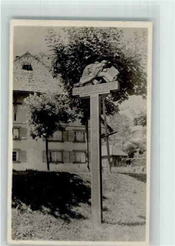 Lenzkirch 1928 Holzgeschnitzter Wegweiser zum Bahnhof Ort handschriftlich Bahnpost Neustadt - Bonndorf