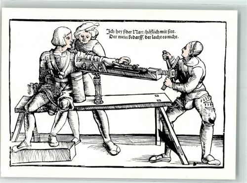 sign. von Gersdorff Schienung eines Armes aus Feldbuch der Wundartzney von 1517