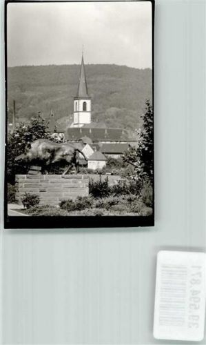Lohr Ort handschriftlich Denkmal Schwein Kirche Foto Original aus Archiv eines Ansichtskartenverlags