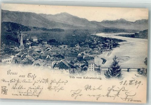Bad Tölz 1899 Blick vom Kalvarienberg