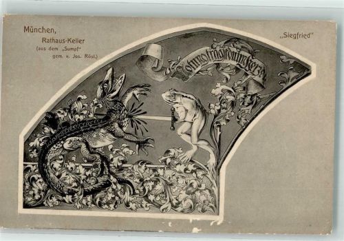 München Siegfried Rathaus-Keller aus dem Sumpf sign. Jos. Rösl.