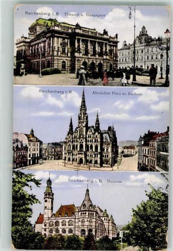 Dlouhy Most 1914 Postamt Rathaus Museum Feldpost WK I