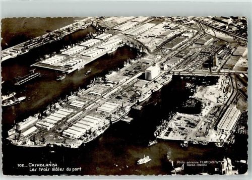 Casablanca 1959 Fliegeraufnahme Hafen