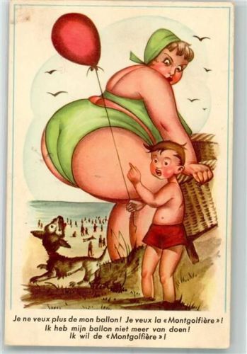 Ich will nicht mehr den Ballon ich will den Heißluftballon Kind Hund Frau