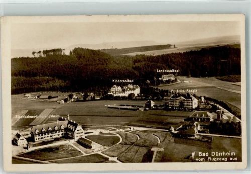 Bad Dürrheim Fliegeraufnahme vom Eisenbahner-Erholungsheim Landessolbad und Fr. Luis. Hospiz Verlag A. Weber
