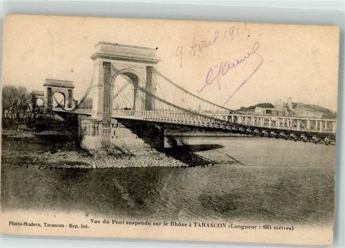 Tarascon 1915 Brücke über die Rhone Feldpost WK I