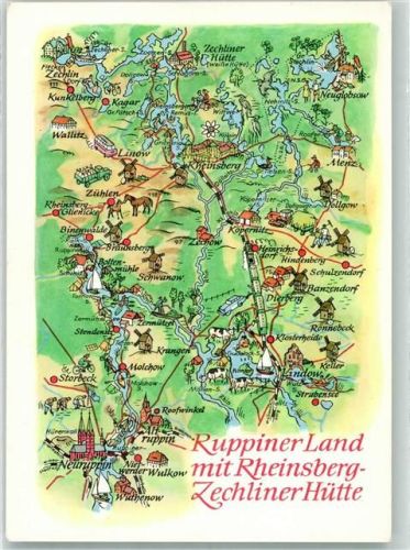 Neuruppin Karte Ruppiner Land Rheinsberg Zechliner Hütte