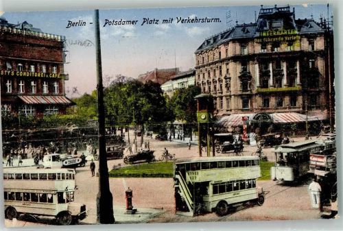 Berlin Mitte Potsdamer Platz m. Verkehrsturm Omnibus Oldtimer LKW Fahrrad Hydrant