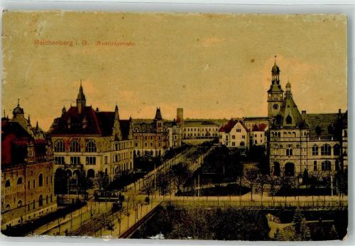 Liberec 1909 Radetzkysstrasse Straßenbahn