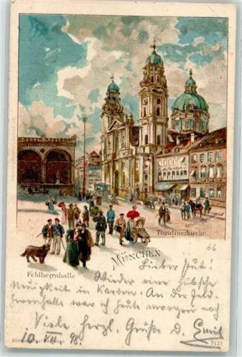 München Thealinerkirche Feldherrnhalle Kutsche