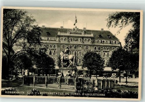 Kopenhagen 1935 Denkmal Chr. V. Hotel d´Angleterre