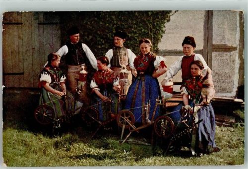 W8634 Heldritt Franken Spinnrad Stube Trachten Thüringen