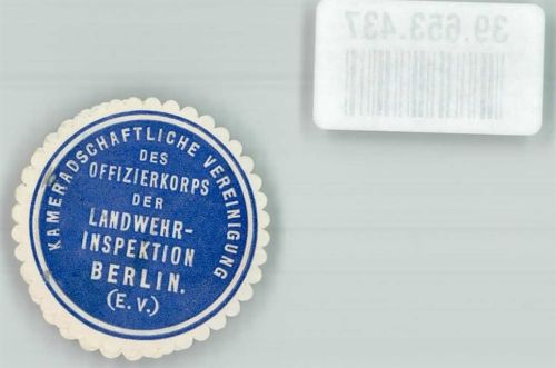 Berlin, unsortiert Kameradschaftliche Vereinigung des Offizierskorps der Landwehrinspektion