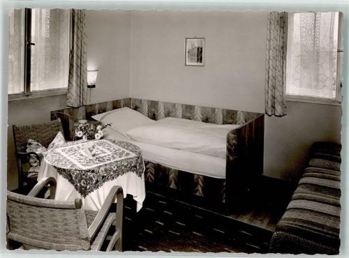 Hege Gasthaus Edelweiß Bett Tisch Stuhl Blumen Wandbild Ort handschriftlich Foto Original aus Archiv eines Ansichtskartenverlags