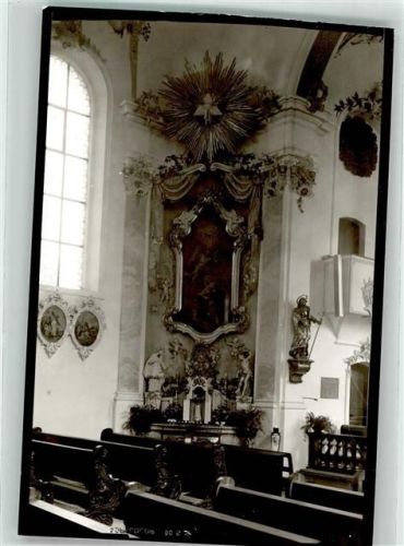 Thannhausen Kirche Inneres Ort handschriftlich Foto Original aus Archiv eines Ansichtskartenverlags