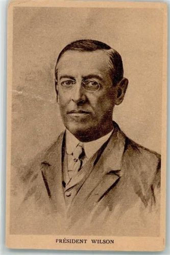 1918 Porträtzeichnung 28. US-Präsident Woodrow Wilson