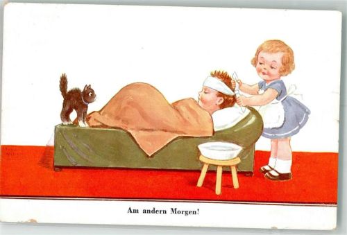 Kinder Katze Am anderen Morgen