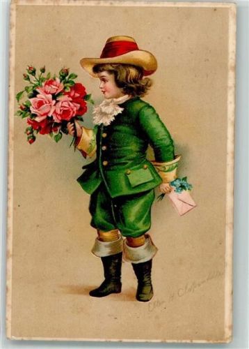 1911 Kind Rosen Künstlerkarte
