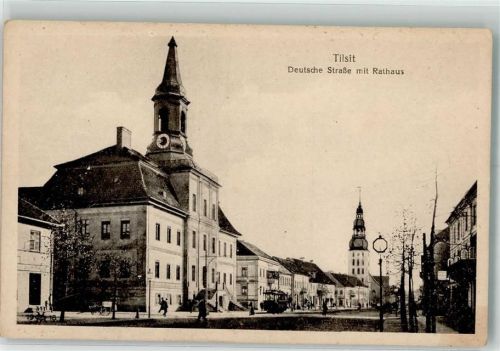 Tilsit Rathaus Deutsche Straße Straßenbahn