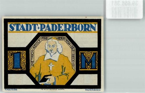 Paderborn 1921 1 Mark Dietrich Adolf Freiherr von der Reck