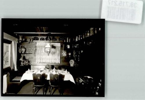 Morlesau Hotel Pension Nöth Gastraum Tisch Eckbank Vase Lampe Blumen Wandteller Ort handschriftlich Foto Original aus Archiv eines Ansichtskartenverlags