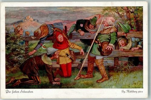 sign. Mühlberg Gg. Die sieben Schwaben Uvachrom Serie 268 Nr.4536