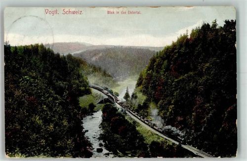 Plauen Blick ins Elstertal Eisenbahn