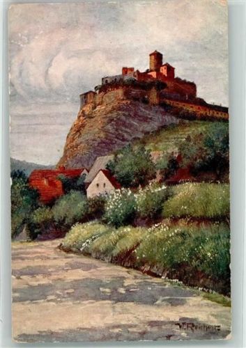 Usti nad Labem sign. Reichelt Ruine Schreckenstein Bundeskarte Nr. 25