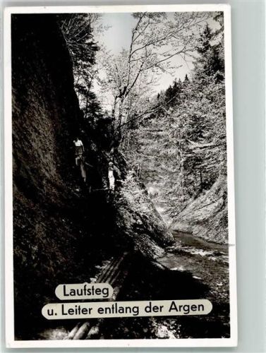 Riedholz Laufsteg Leiter entlang der Argen Ort handschriftlich Foto Original aus Archiv eines Ansichtskartenverlags