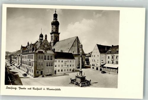 Freising Rathaus u. Mariensäule Oldtimer